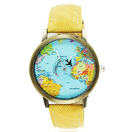 ساعت مچی نقشه جهان هواپیما (3)